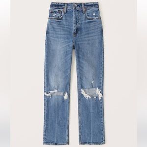Ultra high rise ankle straight jean